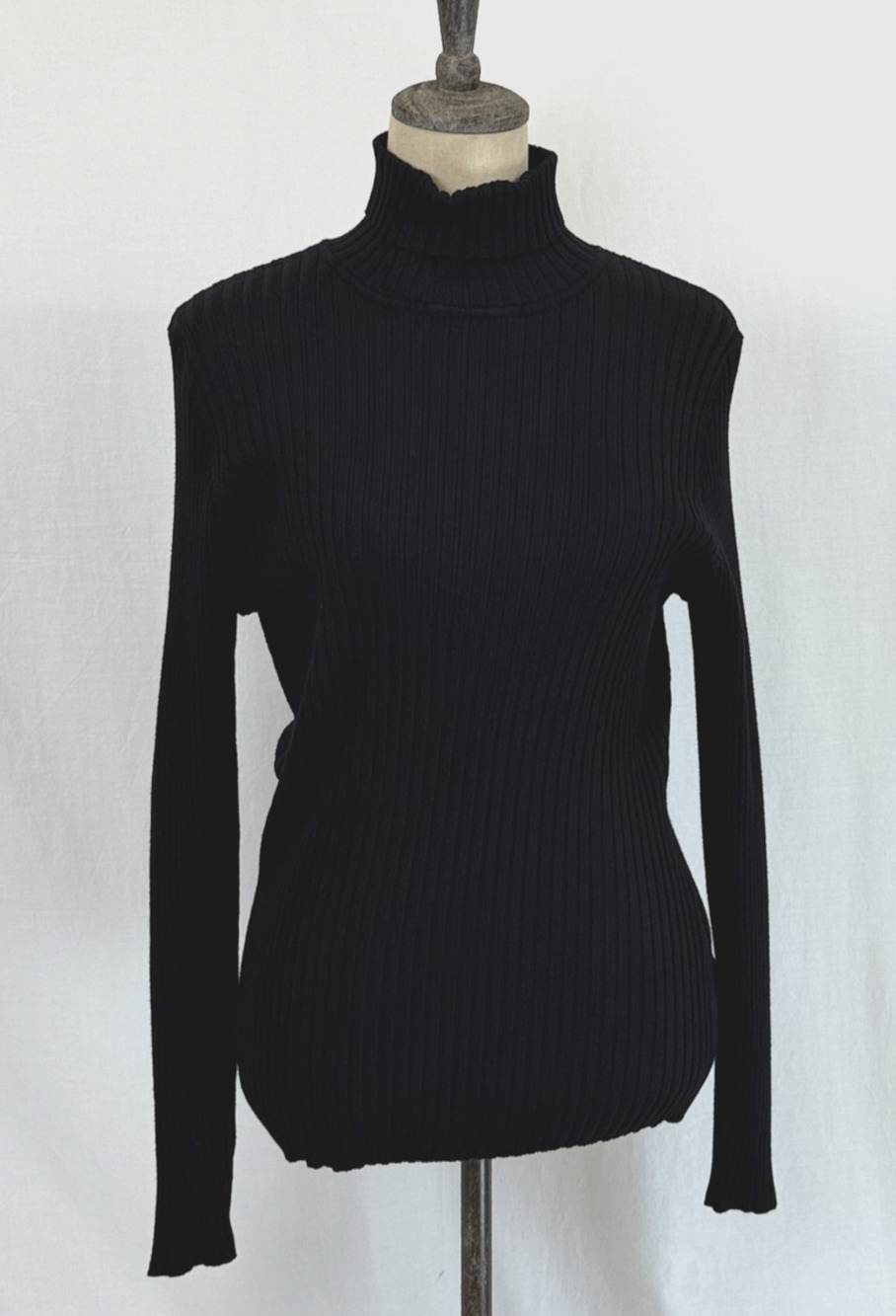 NWT Soya Concept Boutique Ribbed Knit Black Turtleneck Sweater #0424 Size XS
